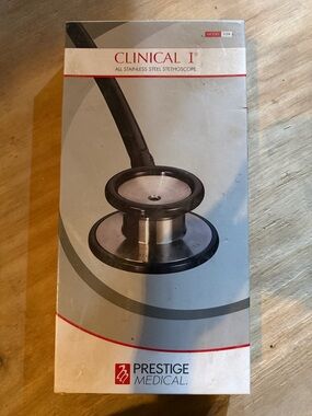 Clinical I All Stainless Steel Stethoscope by Prestige Medical - Black/Silver